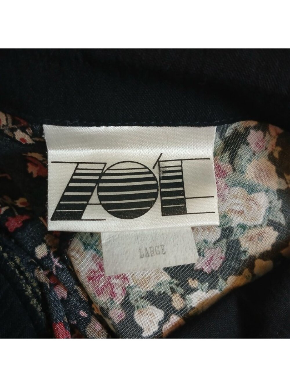 Zoe Patchwork Dress Large Button Maxi Dress Black Multicolor Rayon VTG #L70 - Picture 5 of 12